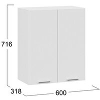 Шкаф навесной Трия Габриэлла 1В6 (белый/сноу) - Превью изображения №3 — Интернет-магазин ПроЗаказ