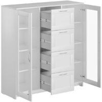 Тумба Mio Tesoro Сириус 2 двери со стеклом и 4 ящика 117x123 2.02.03.400.1 (белый) - Превью изображения №2 — Интернет-магазин ПроЗаказ