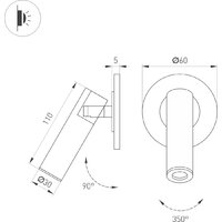 Спот Arlight SP-READER-NB-R60-3W Warm3000 GD 20deg 053095 - Превью изображения №3 — Интернет-магазин ПроЗаказ