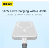 Внешний аккумулятор Baseus Magnetic Mini Wireless Fast Charging Power Bank 20W 6000mAh (белый) - Превью изображения №9 — Интернет-магазин ПроЗаказ