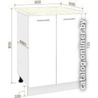 Шкаф напольный Кортекс-мебель Корнелия Лира НШ60р (венге/марсель) - Превью изображения №6 — Интернет-магазин ПроЗаказ