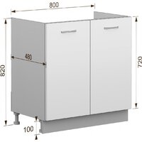 Шкаф напольный Кортекс-мебель Корнелия Лира НШ80м (ателье светлый) - Превью изображения №3 — Интернет-магазин ПроЗаказ