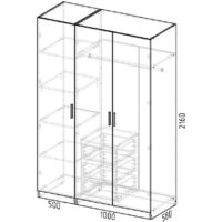 Шкаф распашной Интермебель Марсель-3 МР 01-03-MN (белый софт) - Превью изображения №4 — Интернет-магазин ПроЗаказ