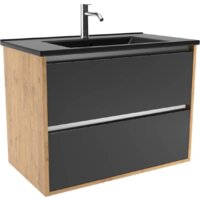  ЗОВ Тумба под умывальник Женева 80 (дуб/черный) - Превью изображения №4 — Интернет-магазин ПроЗаказ