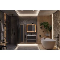  ЗОВ Тумба под умывальник Женева 80 (дуб/черный) - Превью изображения №3 — Интернет-магазин ПроЗаказ