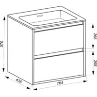  ЗОВ Тумба под умывальник Женева 80 (дуб/черный) - Превью изображения №2 — Интернет-магазин ПроЗаказ