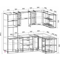 Готовая кухня Интерлиния Мила 1.68x2.4 правая (бетон лайт/бетон лайт/кастилло темный) - Превью изображения №4 — Интернет-магазин ПроЗаказ