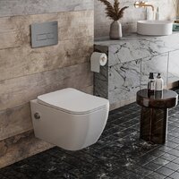 Унитаз подвесной Roxen Cube Bidet One Rimless 6 в 1 StounFix Dual Fresh 608961 (кнопка: матовая) - Превью изображения №9 — Интернет-магазин ПроЗаказ