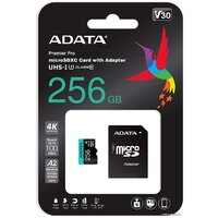 Карта памяти ADATA Premier Pro AUSDX256GUI3V30SA2-RA1 microSDXC 256GB (с адаптером) - Превью изображения №4 — Интернет-магазин ПроЗаказ