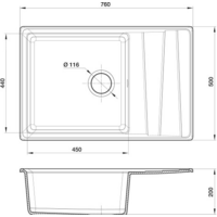 Кухонная мойка GranFest GF-LV-760L (топаз) - Превью изображения №4 — Интернет-магазин ПроЗаказ