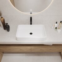 Умывальник Lauter 21842 + клапан 21190W + сифон 21635W (белый матовый) - Превью изображения №5 — Интернет-магазин ПроЗаказ