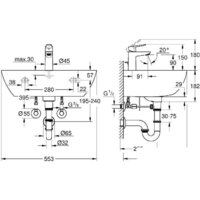 Умывальник Grohe Bau 39471000 (со смесителем) - Превью изображения №3 — Интернет-магазин ПроЗаказ