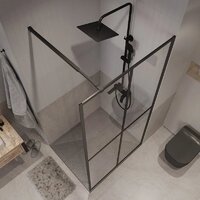 Душевая стенка Niagara NG-686-12BLACK 120x195 (черный матовый/прозрачное стекло) - Превью изображения №2 — Интернет-магазин ПроЗаказ