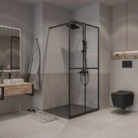 Душевая стенка Niagara NG-686-12BLACK 120x195 (черный матовый/прозрачное стекло) - Превью изображения №4 — Интернет-магазин ПроЗаказ