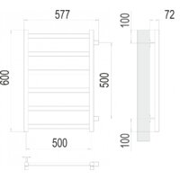 Полотенцесушитель TERMINUS Аврора П6 500x600 бп (сатин) - Превью изображения №2 — Интернет-магазин ПроЗаказ