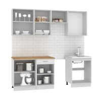 Готовая кухня Mio Tesoro Экстра-лайт 2.2 (белый/дуб бунратти) - Превью изображения №3 — Интернет-магазин ПроЗаказ