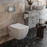 Унитаз подвесной Roxen Cube Bidet One Rimless 6 в 1 StounFix Dual Fresh 623444 (оружейная сталь/металл) - Превью изображения №11 — Интернет-магазин ПроЗаказ