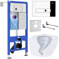 Унитаз подвесной Roxen Antares Tornado в комплекте с инсталляцией StounFix Dual Fresh 6 в 1 968316 (кнопка: хром глянцевый) - Превью изображения №1 — Интернет-магазин ПроЗаказ