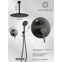 Душевая система  Filarete Roun FL1029 (Графит) - Превью изображения №11 — Интернет-магазин ПроЗаказ