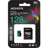 Карта памяти ADATA Premier Pro AUSDX128GUI3V30SA2-RA1 microSDXC 128GB (с адаптером) - Превью изображения №3 — Интернет-магазин ПроЗаказ