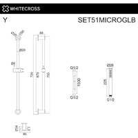 Душевой гарнитур  Whitecross SET51MICROGLB (брашированное золото) - Превью изображения №2 — Интернет-магазин ПроЗаказ