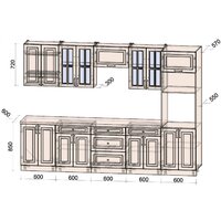 Готовая кухня Интерлиния Мила Шато 3.0В (белый/мята/бискайская сосна) - Превью изображения №6 — Интернет-магазин ПроЗаказ