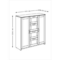 Тумба Mio Tesoro Сириус 2 двери и 4 ящика 117x123 2.02.03.350.1 (белый) - Превью изображения №5 — Интернет-магазин ПроЗаказ