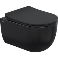 Унитаз подвесной Berges Wasserhaus Ventas Black Rimless + АТОМ 410 AT-043343 (с сиденьем) - Превью изображения №2 — Интернет-магазин ПроЗаказ