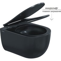 Унитаз подвесной Berges Wasserhaus Ventas Black Rimless + АТОМ 410 AT-043343 (с сиденьем) - Превью изображения №6 — Интернет-магазин ПроЗаказ