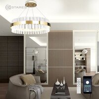 Подвесная люстра Estares Sofia 100W R-APP-500x1000-Gold/Clear-220-IP20_Ч - Превью изображения №6 — Интернет-магазин ПроЗаказ