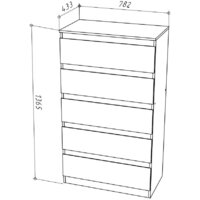 Комод НК-Мебель Stern Т-8 5-я 72676287 (16 мм, дуб вотан) - Превью изображения №5 — Интернет-магазин ПроЗаказ