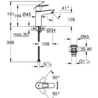 Смеситель Grohe Bauloop 23886001 - Превью изображения №5 — Интернет-магазин ПроЗаказ