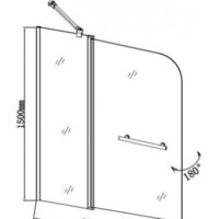 Стеклянная шторка для ванны Aquanet SG-1200 150x120 (прозрачное стекло) - Превью изображения №2 — Интернет-магазин ПроЗаказ