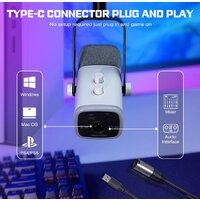 Проводной микрофон FIFINE AM8T (белый) - Превью изображения №3 — Интернет-магазин ПроЗаказ