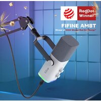 Проводной микрофон FIFINE AM8T (белый) - Превью изображения №2 — Интернет-магазин ПроЗаказ