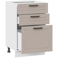 Шкаф напольный Трия Лорас 1Н5Я3 (белый/холст латте) - Превью изображения №2 — Интернет-магазин ПроЗаказ