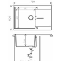 Кухонная мойка Polygran Gals 760 (песочный 302) - Превью изображения №2 — Интернет-магазин ПроЗаказ