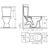 Унитаз напольный Керамин Лаго ЖС Инкоэр-Б1 (однорежимный дюропласт) - Превью изображения №8 — Интернет-магазин ПроЗаказ