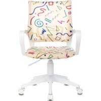 Компьютерное кресло Бюрократ Burokids 1W 1920820 (песочный Sticks 02/пластик белый) - Превью изображения №2 — Интернет-магазин ПроЗаказ