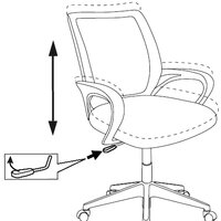 Компьютерное кресло Бюрократ Burokids 1W 1920820 (песочный Sticks 02/пластик белый) - Превью изображения №5 — Интернет-магазин ПроЗаказ