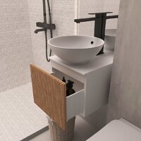  ЗОВ Тумба под умывальник Кито 50 K50LW0MRMC-LDSPWС1 (белый/тростник) - Превью изображения №6 — Интернет-магазин ПроЗаказ