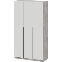 Шкаф распашной Mio Tesoro ШК 5 1200 3-х створчатый (цемент светлый/белый шагрень) - Превью изображения №2 — Интернет-магазин ПроЗаказ