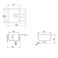 Кухонная мойка Aquasanita Tesa SQT102AW (black metallic 601) - Превью изображения №3 — Интернет-магазин ПроЗаказ