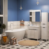  Runo Шкаф-пенал для ванной Парма 35 правый с корзиной (напольный/подвесной) - Превью изображения №8 — Интернет-магазин ПроЗаказ