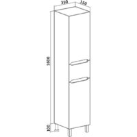  Runo Шкаф-пенал для ванной Парма 35 правый с корзиной (напольный/подвесной) - Превью изображения №10 — Интернет-магазин ПроЗаказ