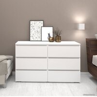 Комод Кортекс-мебель Бари 120 6ш (белый/белый/белый) - Превью изображения №3 — Интернет-магазин ПроЗаказ