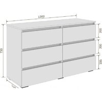 Комод Кортекс-мебель Бари 120 6ш (белый/белый/белый) - Превью изображения №4 — Интернет-магазин ПроЗаказ