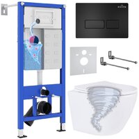 Roxen Antares Tornado в комплекте с инсталляцией StounFix Dual Fresh 6 в 1 968313 (кнопка: черный матовый)