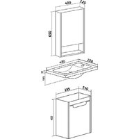  Runo Тумба с умывальником Микра 40 правая + Como 40 (подвесная, белый) - Превью изображения №9 — Интернет-магазин ПроЗаказ