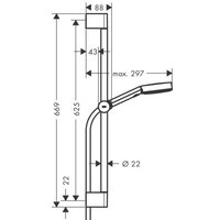 Душевой гарнитур  Hansgrohe Pulsify Select 105 3jet Relaxation 24160000 (хром) - Превью изображения №2 — Интернет-магазин ПроЗаказ